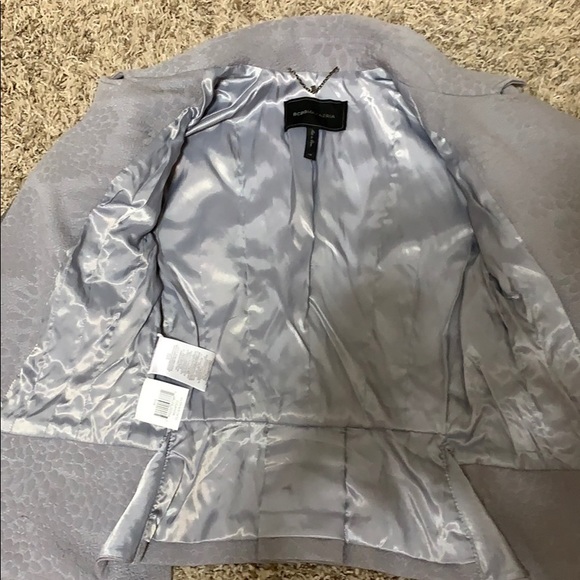 BCBG Peplum Jacquard Jacket Grey XS - Picture 4 of 5